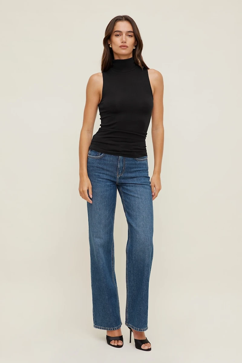 Sleeveless Turtleneck Top
