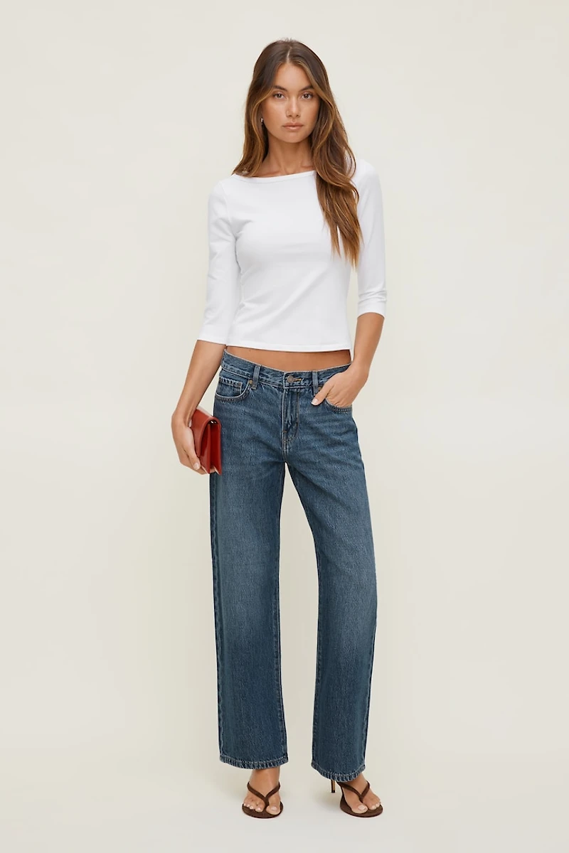 Jules Relaxed Low Rise Straight Leg Jeans