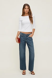 Jules Relaxed Low Rise Straight Leg Jeans