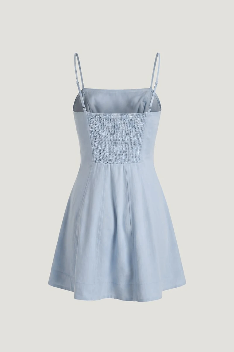Ivory Linen Mini Dress