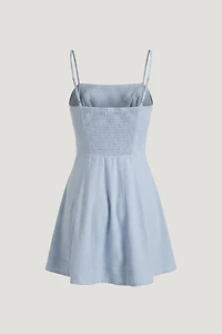 Ivory Linen Mini Dress