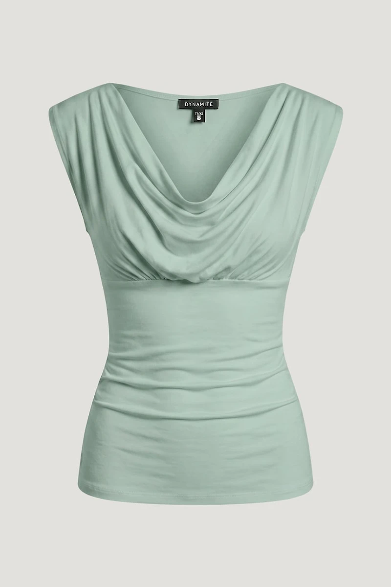 Draped Scoop Neck Top