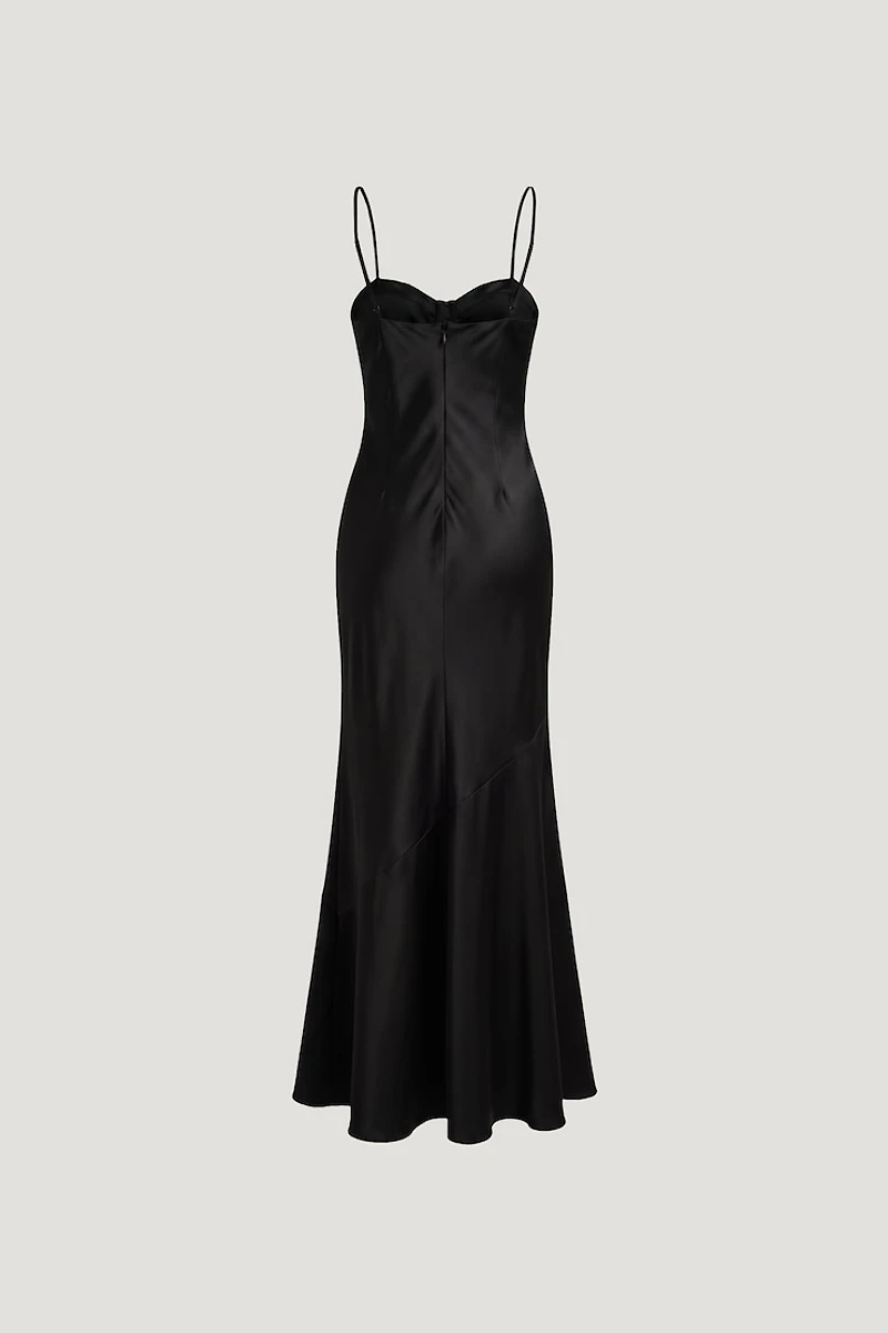 Bustier Satin Maxi Dress