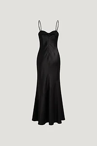 Bustier Satin Maxi Dress