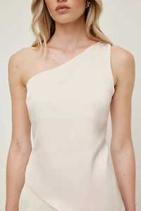 Single Shoulder Satin Top