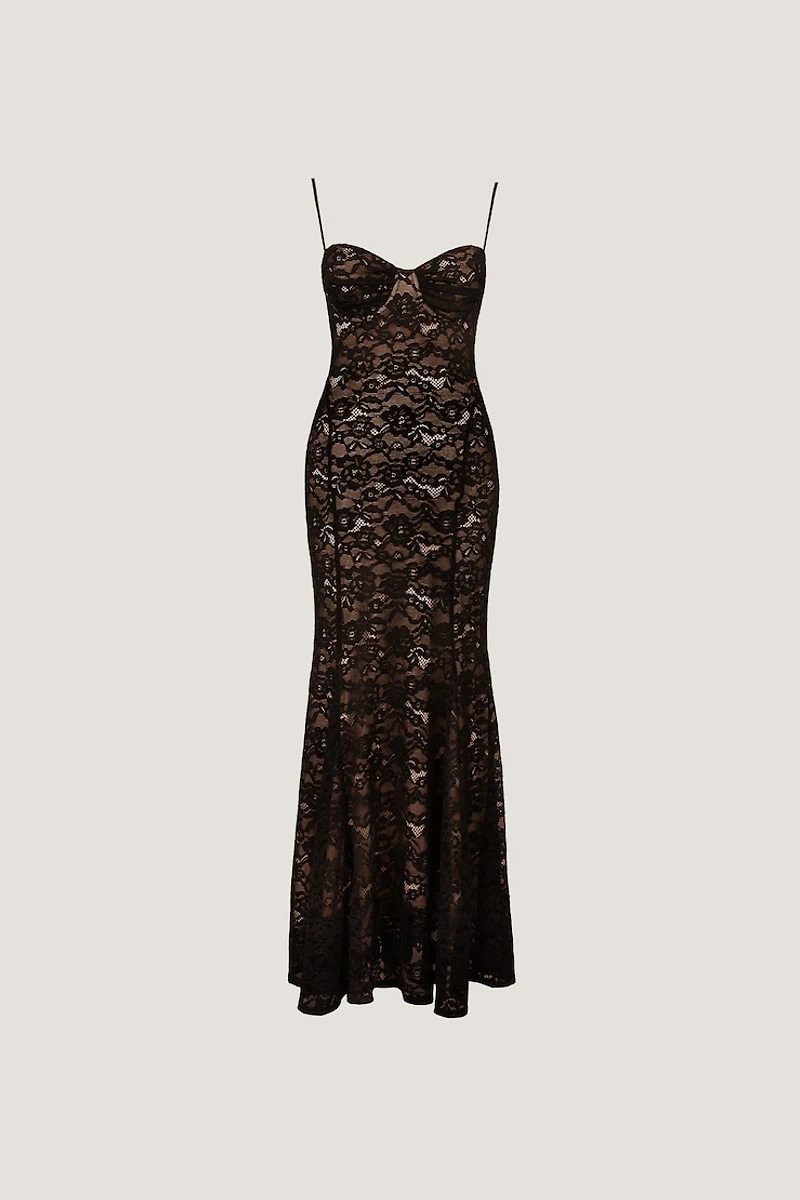 Monet Lace Overlay Maxi Dress