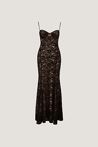 Monet Lace Overlay Maxi Dress