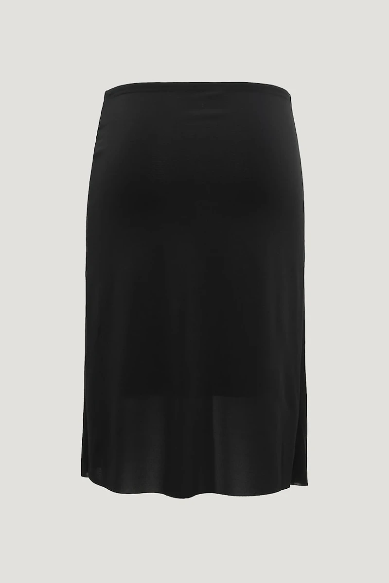 Asymmetric Draped Midi Skirt