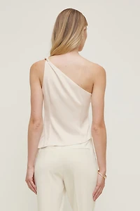Single Shoulder Satin Top