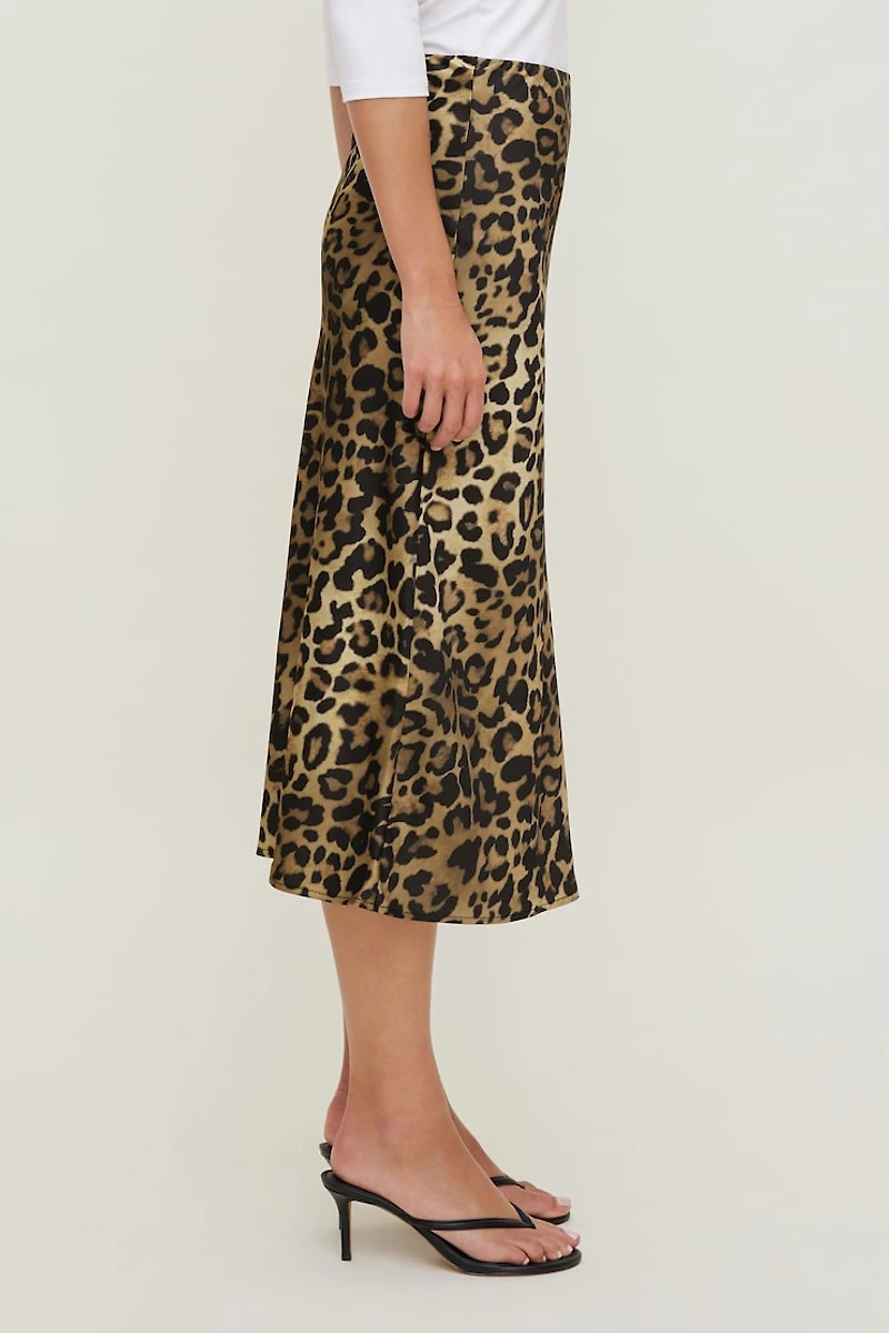 Jupe midi en satin Delila