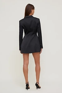Chrishelle Satin Blazer Romper Mini Dress