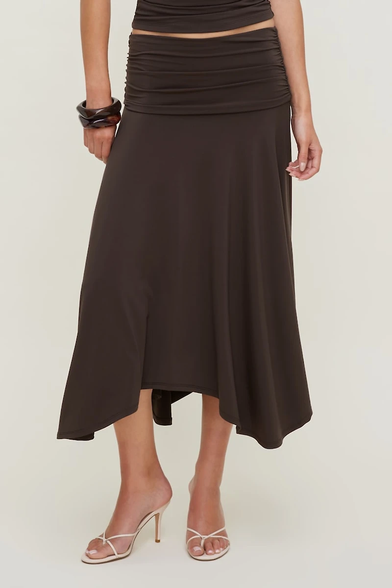 Sculpt Asymmetric Midi Skirt