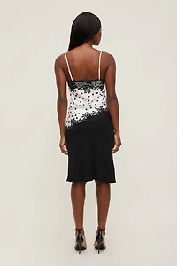 Cassie Asymmetric Lace Satin Cami