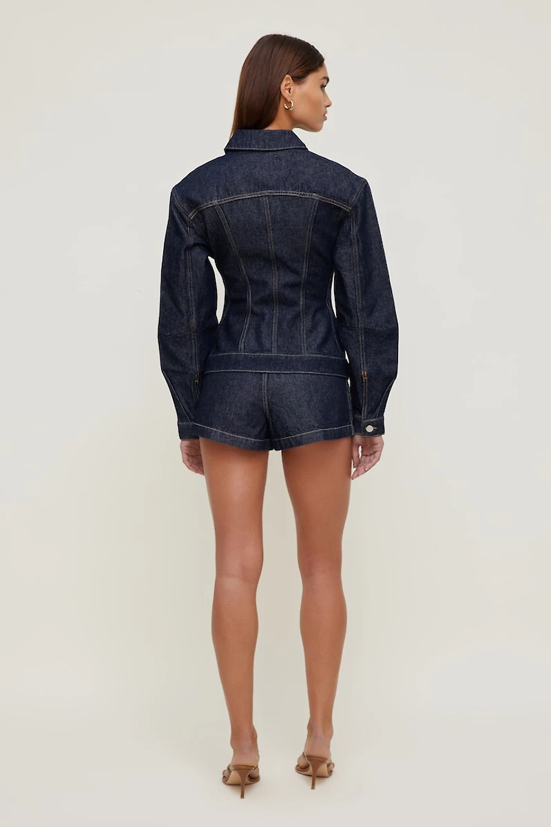 Cinched Denim Jacket