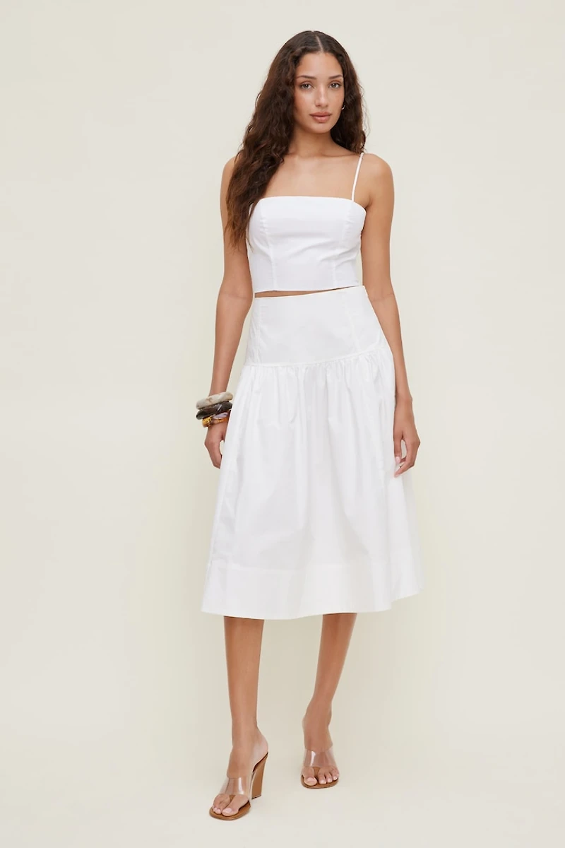 Cropped Poplin Tank Top