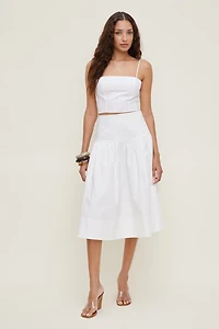 Cropped Poplin Tank Top