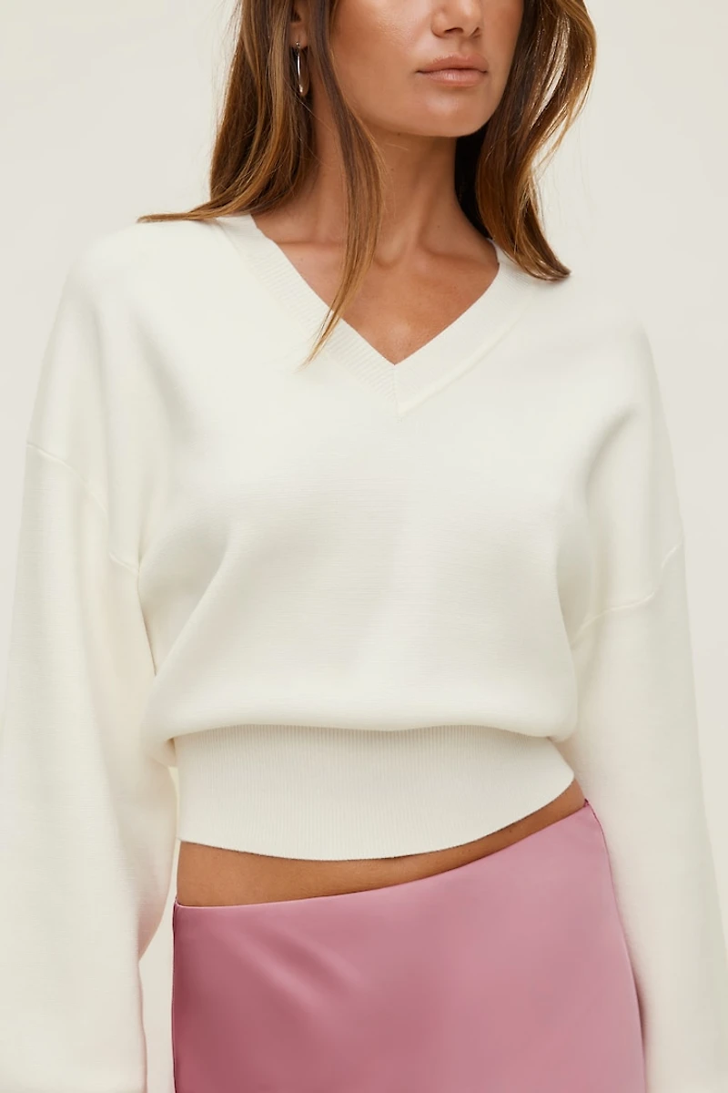 Cinched V Neck Sweater