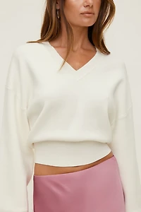 Cinched V Neck Sweater
