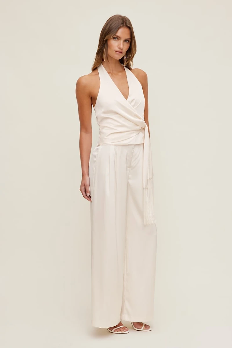 Fringe Satin Top