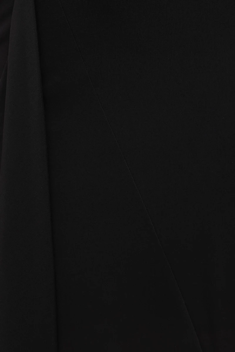 Asymmetric Draped Midi Skirt