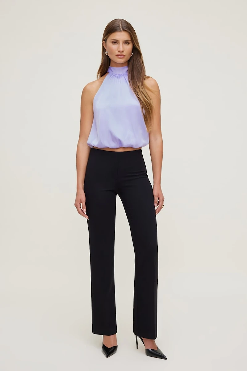 Paloma Bubble Satin Halter Blouse