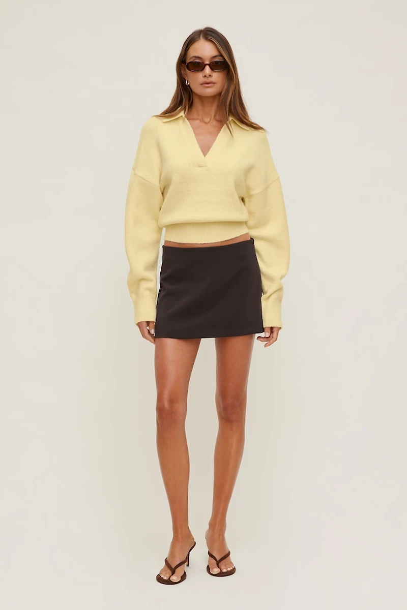 Audrey Cinched Polo Sweater
