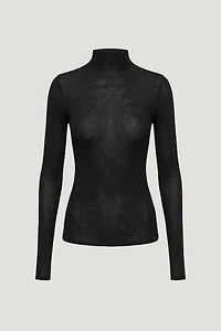 Sheer Mock Neck Sweater