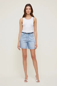 Oval Skinny Faux Leather Belt