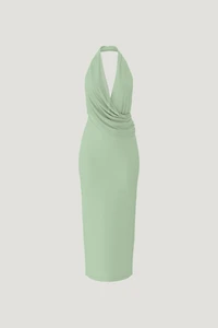 Robe maxi en maille à col plongeant