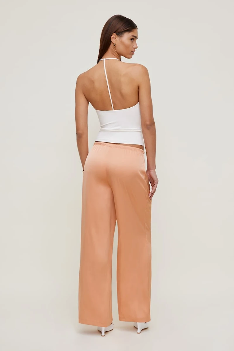 Pantalon en satin à jambe large Leo