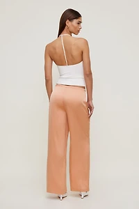 Pantalon en satin à jambe large Leo