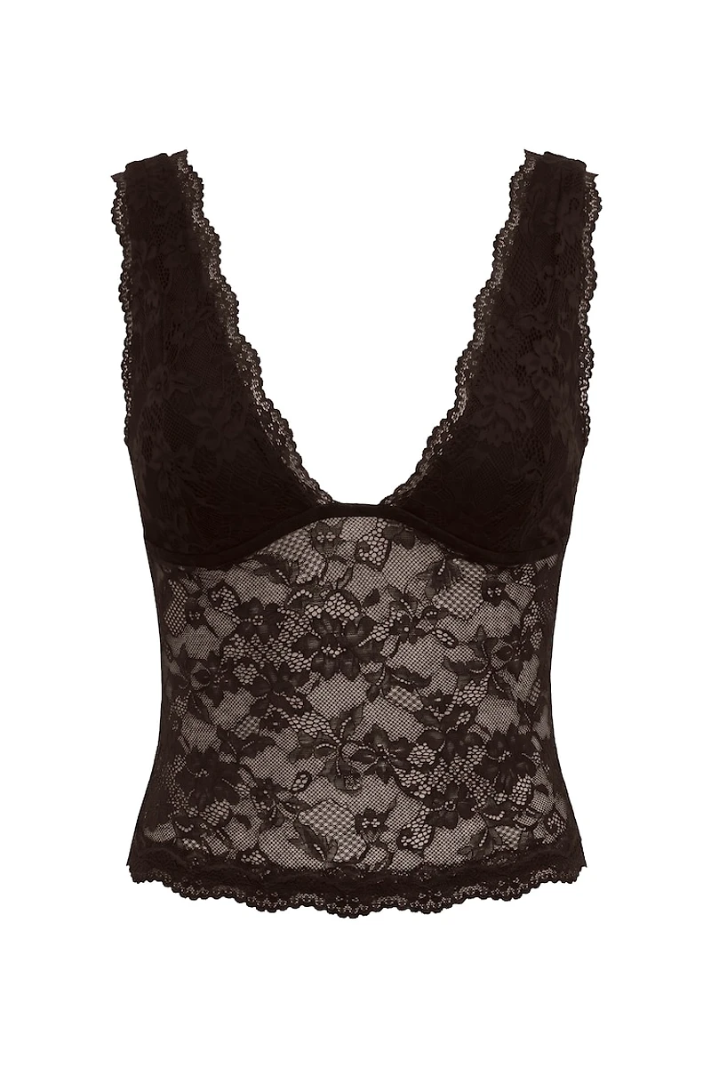 Lace Plunge Tank Top