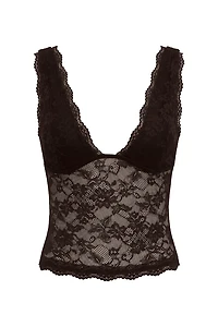 Lace Plunge Tank Top