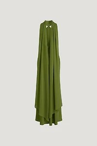 Halter Scarf Satin Maxi Dress