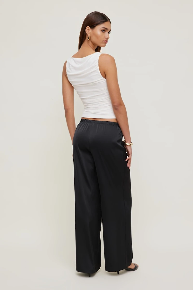 Pantalon en satin à jambe large Leo