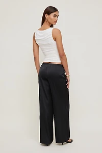 Pantalon en satin à jambe large Leo