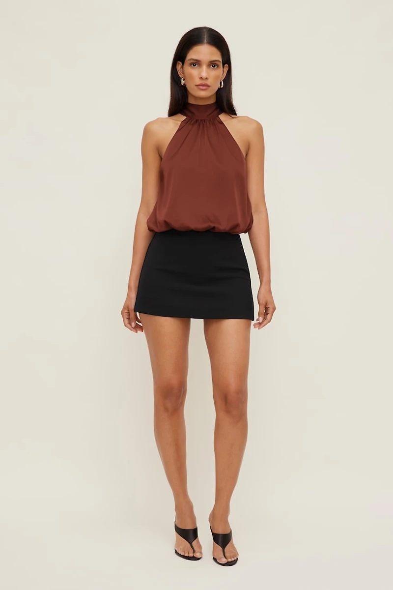 Paloma Bubble Satin Halter Blouse