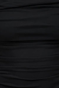 Ruched Boat Neck Mesh Tank Top
