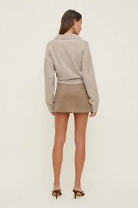 Stacie Faux Suede Mini Skort