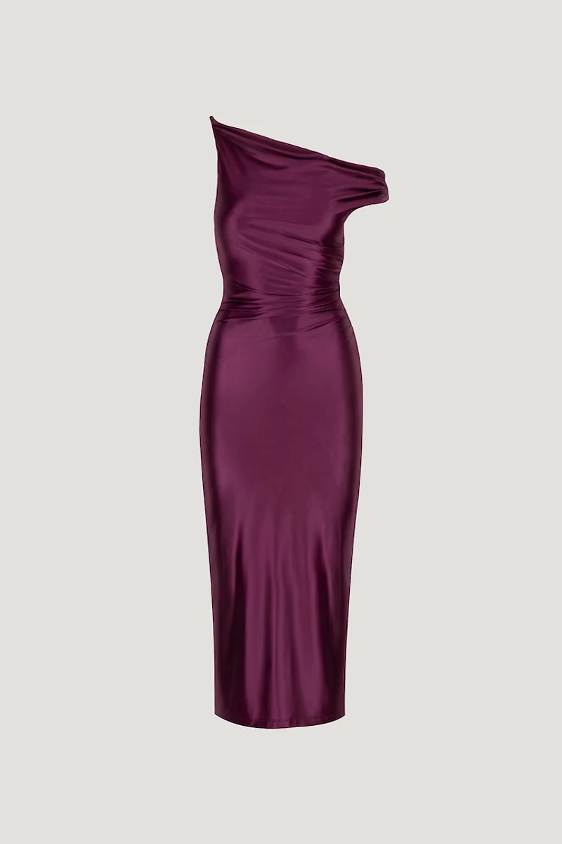 Jayde Stretch Satin Midi Dress