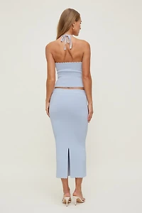 Scallop Trim Sweater Halter Top