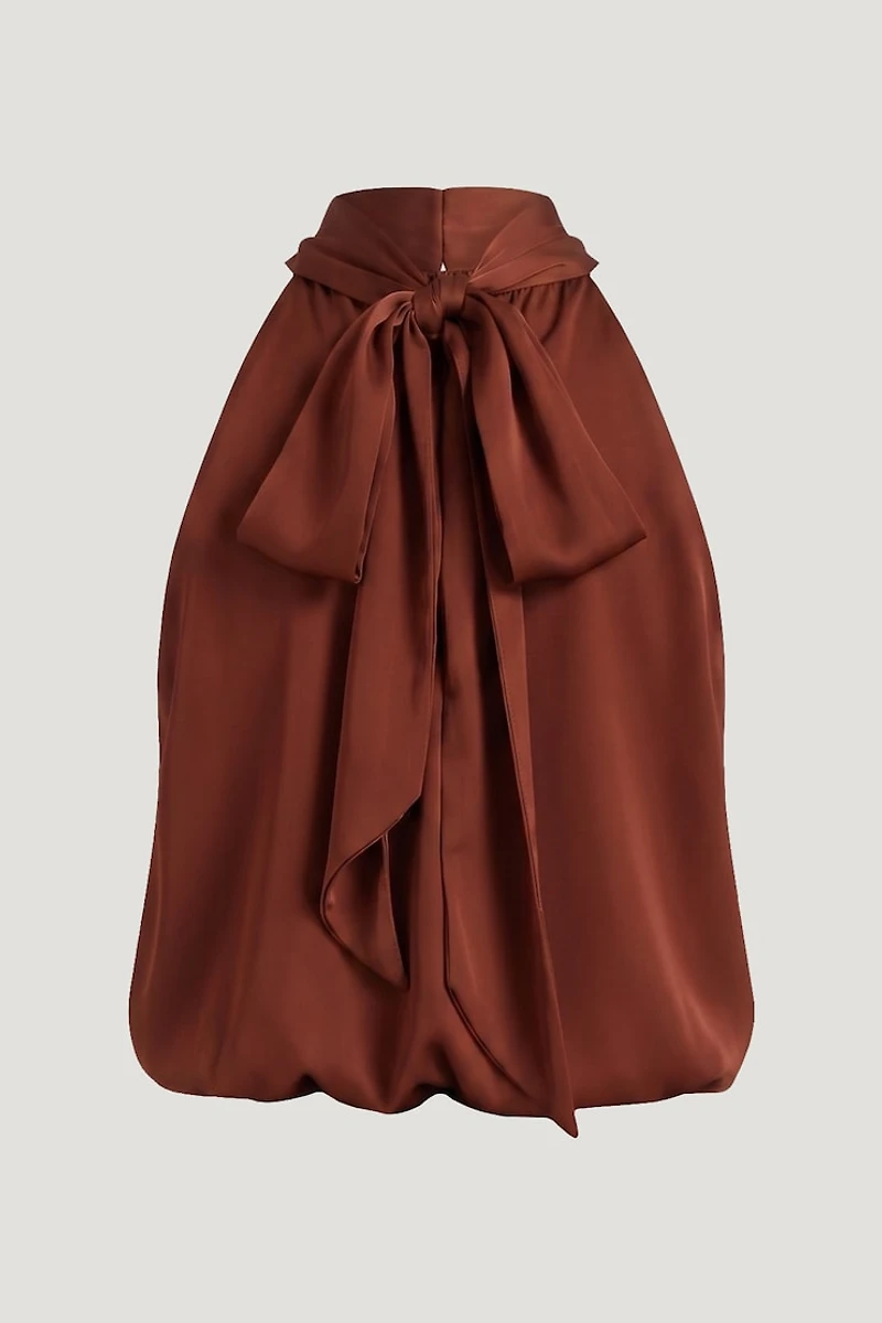Paloma Bubble Satin Halter Blouse