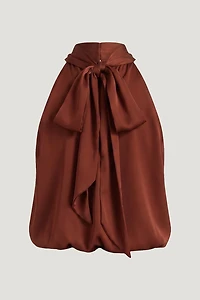 Paloma Bubble Satin Halter Blouse