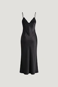 Lace Satin Maxi Dress