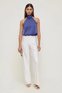 Paloma Bubble Satin Halter Blouse