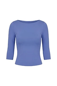 Sleek 3/4 Sleeve Boatneck Top