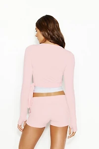 Smooth Long Sleeve Wrap Top
