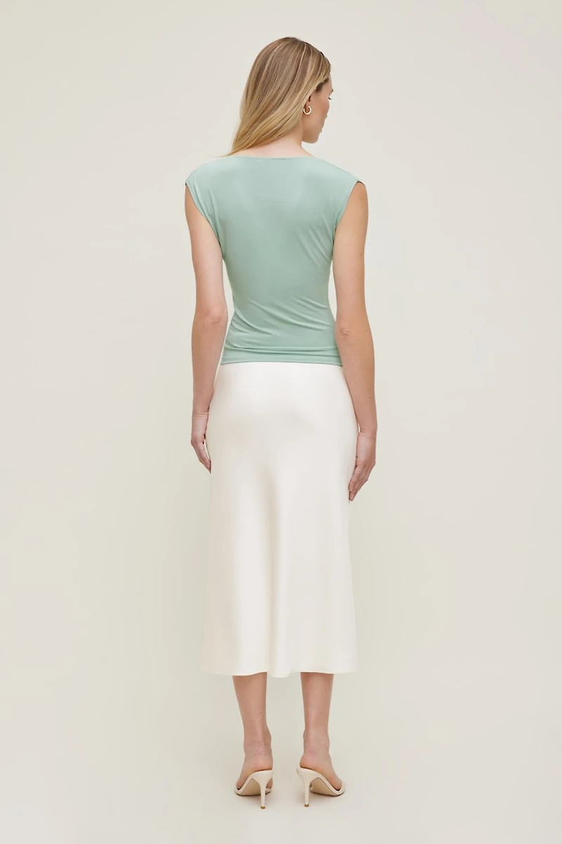 Draped Scoop Neck Top