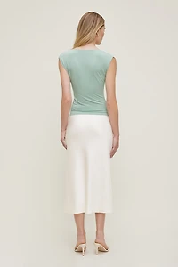 Draped Scoop Neck Top
