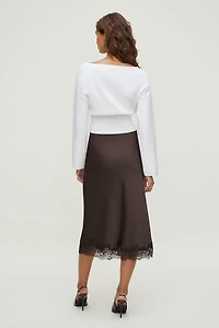 Cinched Boat Neck Sweater